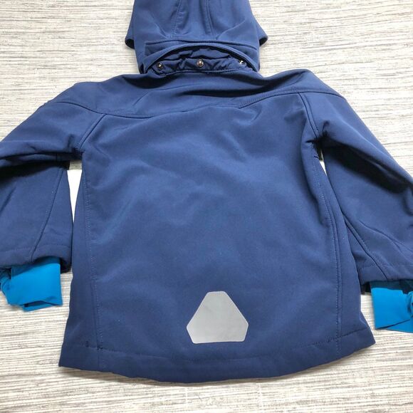 H&M softshell jacket w removable hood blue outdoors boys size 4-5 - Picture 5 of 6